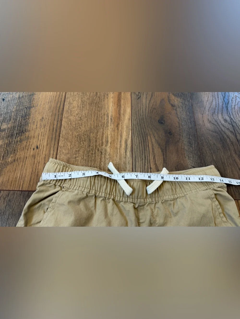 Children's Place Chino Shorts Boys Size 16 Khaki Tan Drawstring Elastic Waist
